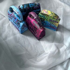 Black Graffiti Print Bag